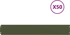 vidaXL Borduri de gazon 50 buc Verde olive Oțel laminat la rece