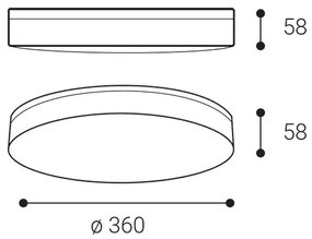 LED2 - Corp de iluminat LED pentru baie YPSO, 30W/230V, 3000/4000K, IP54, Ø 36 cm, alb