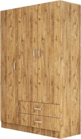 Dulap GRD0502, stejar, PAL melaminat, cu 3 usi si 2 sertare, 120x47x18
