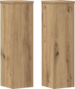 vidaXL Suporturi de plante, 2 buc., stejar artizanal, 17x17x60cm, lemn