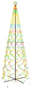 343512 vidaXL Brad de Crăciun conic, 1400 LED-uri, multicolor, 160x500 cm