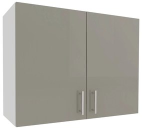 Corp haaus Karo, 2 Usi, Gri Lucios/Alb, MDF, 80 x 30 x 60 cm