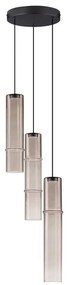Lustra moderna cu 3 pendule LED, Metal, Sticla, Moca, SANO