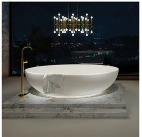 Cada de baie freestanding Belinda din marmura, 220 x 120 cm
