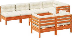 vidaXL Set canapele grădină cu perne, 8 piese, maro, lemn masiv de pin