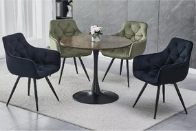 Masa rotunda de dining AMADEO II 90x90 cm, decor nuc