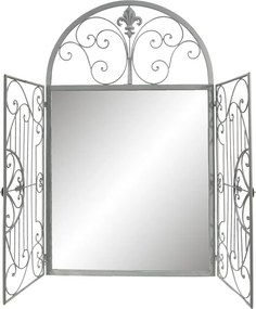 Oglinda de perete, gri, din metal, 61x3x103 cm
