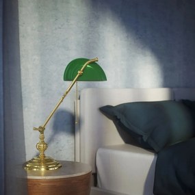 Lampa de birou din alama design clasic Compact Banker
