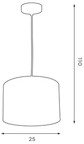 Lustră pe cablu ARDEN 1xE27/60W/230V d. 25 cm neagră/aurie