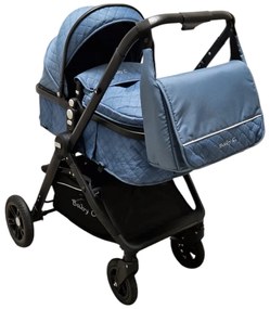 Carucior nou nascuti 2 in 1 Baby Care X2S, Maner reversibil, Cu geanta bebe, Amortizoare, Roti din cauciuc plin AVE, Spatar reglabil 3 trepte, Plasa