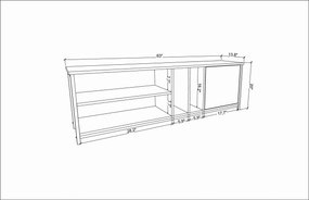 Comoda TV Oneida - Gold, Oak