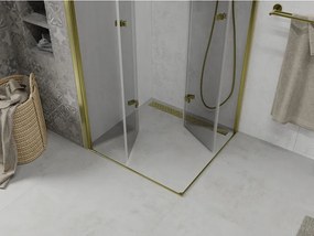 Mexen Lima Duo cabină de duș pliabilă 90 x 90 cm, transparent, auriu - 856-090-090-50-00-02