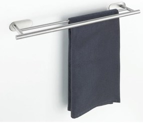 Suport pentru prosoape argintiu mat autoadeziv din oțel inoxidabil Orea Duo – Wenko