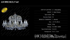 Candelabru Maria Theresa cu 16 brate, cristal Bohemia L14 004/16/1, F cut
