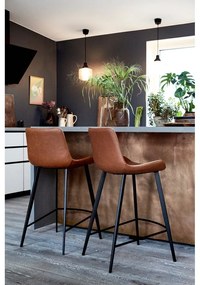 Scaun de bar din piele artificială DAN-FORM Denmark Hype, maro deschis