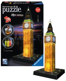 Puzzle 3D Big Ben ediția de noapte Rappa, 216 piese