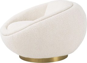 Fotoliu pivotant design elegant Bollinger, crem boucle 114819 HZ