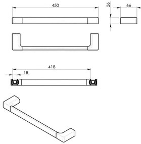 Suport pentru prosoape auriu de montat pe perete din alamă Gedy Pirenei – Sapho
