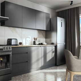 Mobilier de bucătărie, 2 m, grafit, ASTI