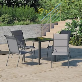 3072525 vidaXL Set mobilier de exterior, 5 piese, antracit, oțel