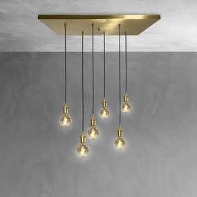 Lustra cu 6 pendule din alama personalizabila Vesta