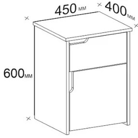 Noptieră ASRA 60x45 cm albă