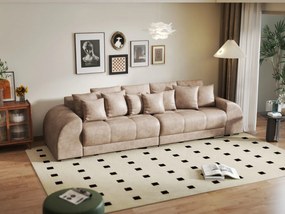 Canapea extensibilă dumonde cu 2 lăzi de depozitare si sezut confortabil din spuma high-density, Verona Tobago Beige 310x100 cm