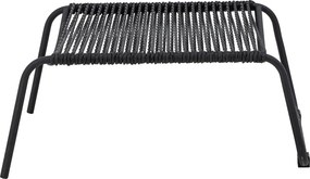 Set fotoliu si taburet, negru, cu perne, Boel