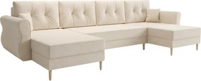 Canapea extensibila în U SILVIANO 300x140 cm, crem + 2 perne GRATUIT