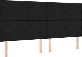 vidaXL Tăblie LED Negru 200 cm țesătură