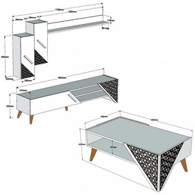 Set Comoda si Masuta de Cafea Beril, Stejar