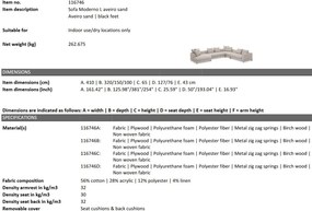 Coltar elegant design LUX Moderno L, Aveiro sand