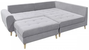 Coltar dreapta Alice, 3 locuri, 249 x 175 x 94 cm, gri deschis
