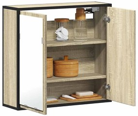 vidaXL Dulap baie cu oglindă stejar sonoma 65x20x60 cm lemn compozit