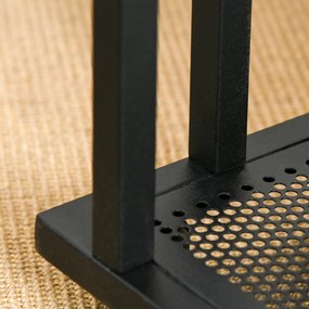 Masuta de cafea coltar pentru canapea si pat cu 4 roti in stil industrial din lemn, 51x36x61 cm HOMCOM | Aosom RO