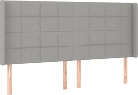 vidaXL Tăblie de pat cu aripioare gri deschis 163x16x118/128 cm textil