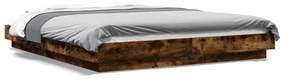 3281186 vidaXL Cadru de pat, stejar fumuriu, 150x200 cm, lemn prelucrat