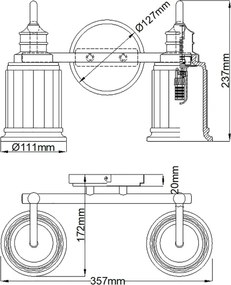 Quoizel QZ-SWELL2-BB-BATH-LED Aplică de baie SWELL 2xG9/3W/230V IP44, auriu