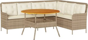 vidaXL Set canapele de grădină cu perne, 2 piese, bej, poliratan