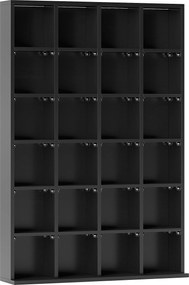 HOMCOM Dulap pentru CD-uri pentru 456 CD-uri sau 336 DVD-uri, 24 Compartimente, 89x20x130.5 cm Negru | Aosom Romania