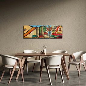 Tablou- Pictură egipteană (cu ceas) (90x30 cm)