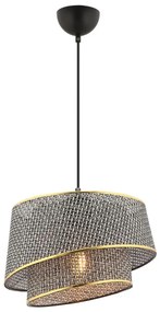 Lustră pe cablu BARETTE 1xE27/60W/230V gri/auriu