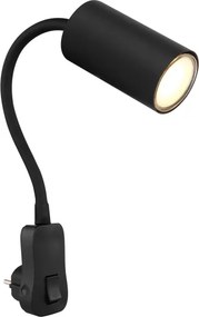 Globo 57911DPB - Spot de perete cu priză ROBBY 1xGU10/35W/230V negru