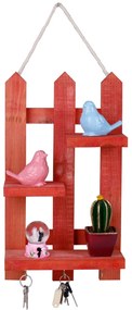 Suport chei din lemn 213Ki Rosu 40x23x9 cm