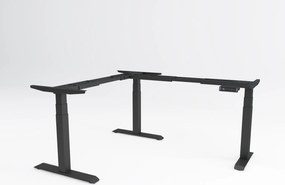 Cadru birou reglabil electric în L, Viva Upgrade, triple motor, 150 kg - Gri