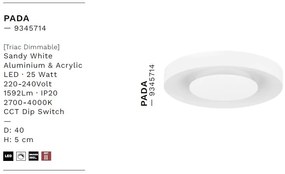 Plafoniera LED design slim PADA alb D-40cm