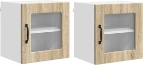 vidaXL Dulap de bucătărie cu raft 2 pcs Stejar Sonoma 40 x 31 x 40 cm