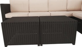 Set de grădină din rattan, 3 piese, maro/bej, RODEN