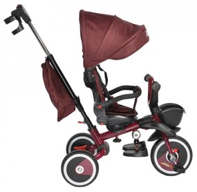 Tricicleta pliabila cu copertina NOVOKIDS™ Argon Trike , Pedale si maner pentru parinti, Scaun reversibil cu rotire 360 grade , Functie Free Wheel,