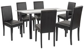 Set de masă Cadiz 6+1 negru-negru